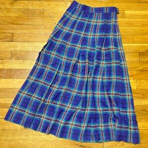 Vintage Plaid Pleated Skirt